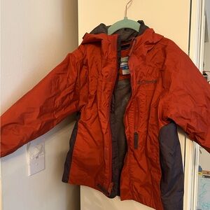 Orange and Gray Kids Light Rain/Hiking Jacket from Columbia